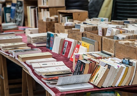 books on a table