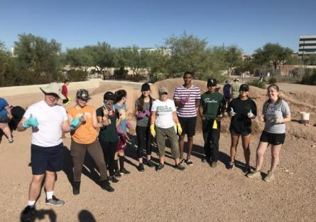 A photo of SCC anthropology students posing outdoors.