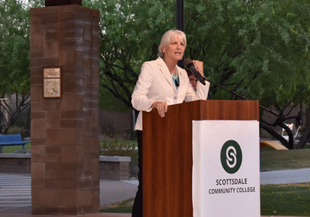 Chris Haines presenting at a 2019 Excellence Under the Stars event.