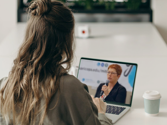 girl coding on computer