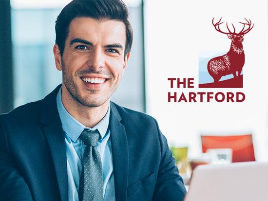 student with The Hartford logo