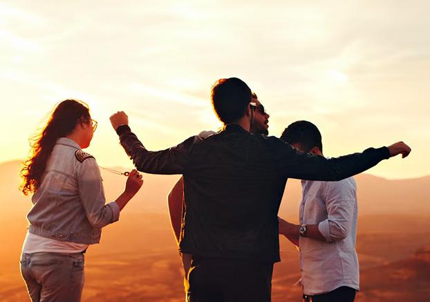 students outside in nature